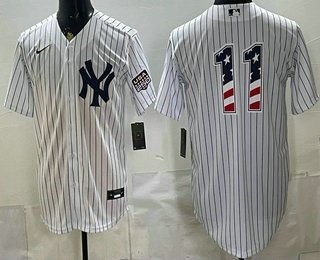 Men's New York Yankees #11 Anthony Volpe White 2026 USA 250 Fourth of July Home Stadium Stitched Jersey