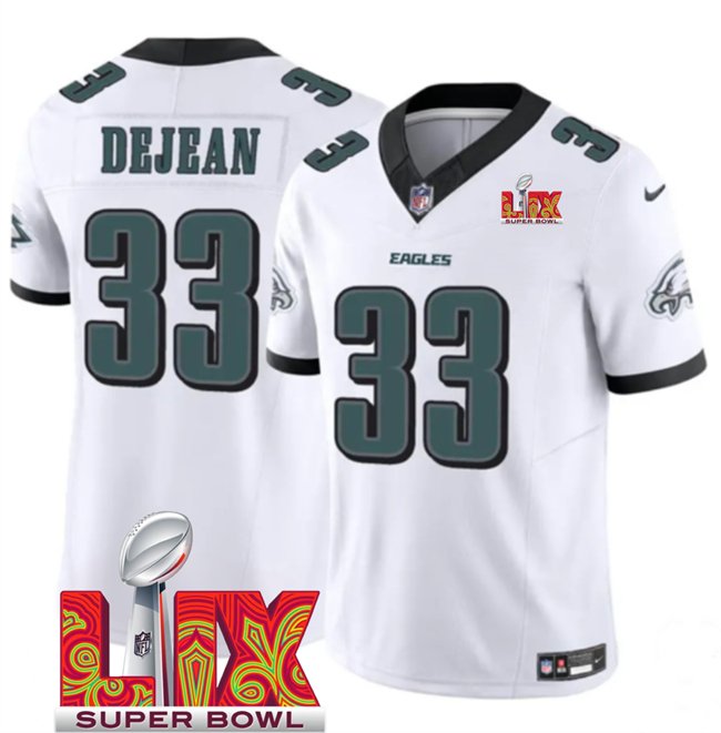 Big Size Men's Philadelphia Eagles #33 Cooper DeJean White 2025 Super Bowl LIX Patch New F.U.S.E. Vapor Untouchable Limited Stitched Football Jersey