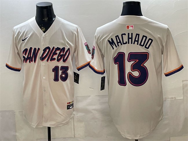 Men's San Diego Padres #13 Manny Machado Cream 2026 City Connect Stadium Stitched Baseball Jersey