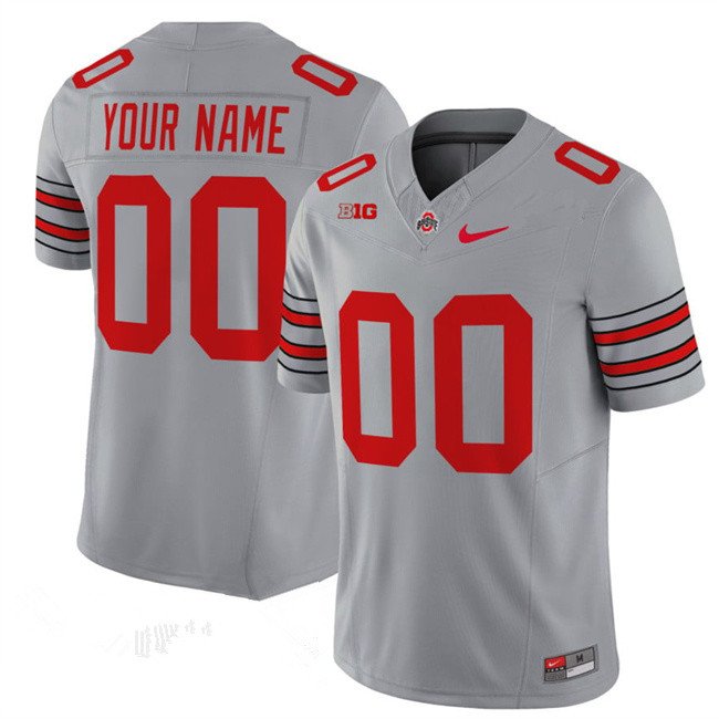 Men's Ohio State Buckeyes Active Player Custom Grey F.U.S.E. Vapor Limited Stitched Football Jersey