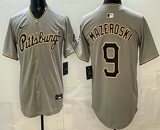 Men's Pittsburgh Pirates #9 Bill Mazeroski Grey Limited Jersey