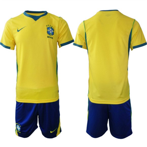 Men's Brazil national football team Blank Yellow Home 2026 Soccer Jersey Suit