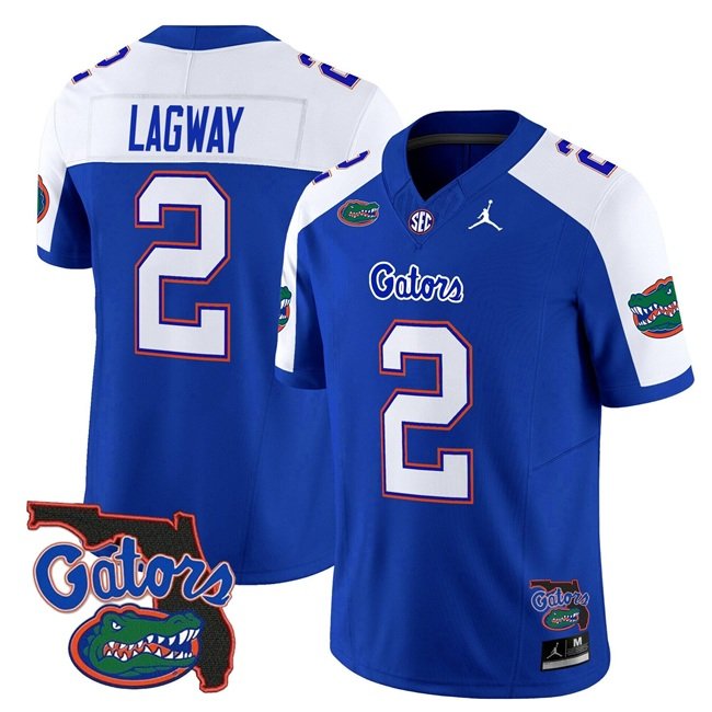 Men's Florida Gators #2 DJ Lagway Royal Alternate 2024 F.U.S.E. Florida Patch Vapor Limited Stitched Football Jersey