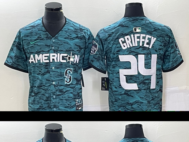 Men's Seattle Mariners #24 Ken Griffey Teal 2023 All Star Cool Base Stitched Jersey