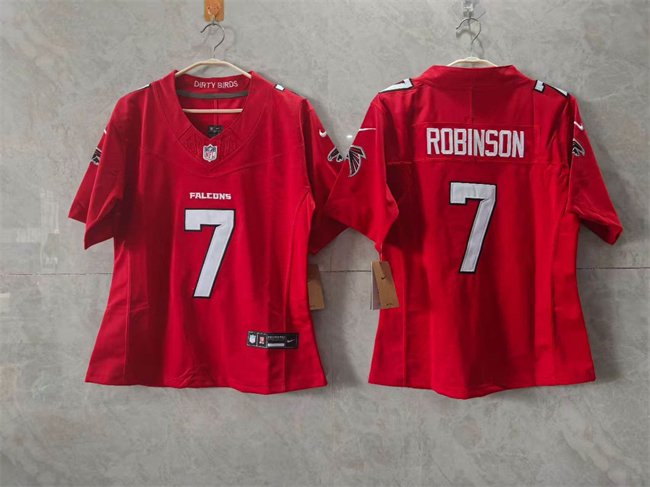 Women's Atlanta Falcons #7 Bijan Robinson Red 2026 New F.U.S.E. Stitched Jersey(Run Small)