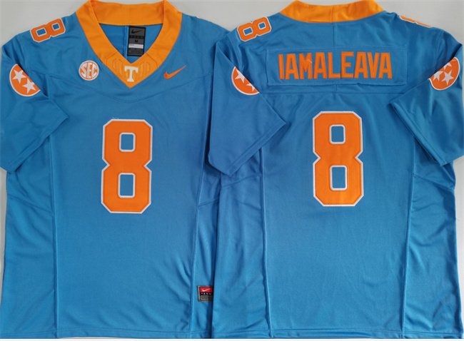 Men's Tennessee Volunteers #8 Nico Iamaleava Blue F.U.S.E. Stitched Jersey