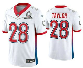 Men's Indianapolis Colts #28 Jonathan Taylor White 2022 Pro Bowl Vapor Untouchable Stitched Limited Jersey