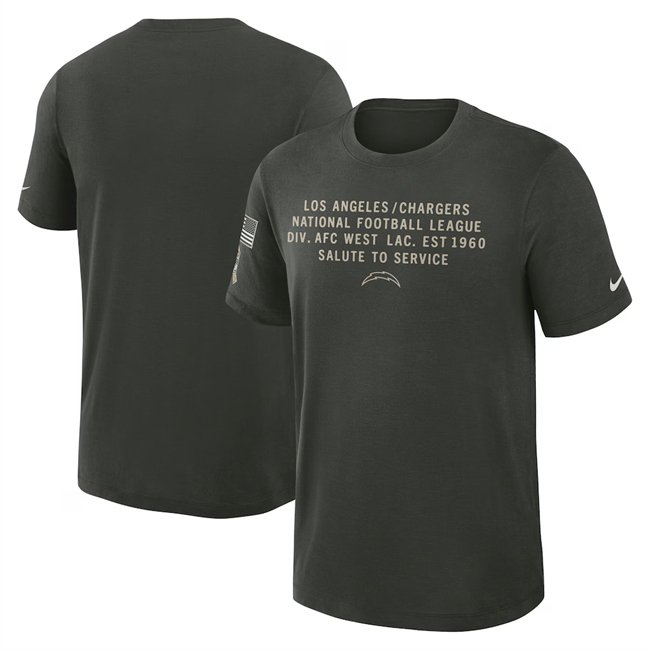 Men's Los Angeles Chargers Dark Green 2025 Salute to Service Sideline Slub Dri-FIT T-Shirt