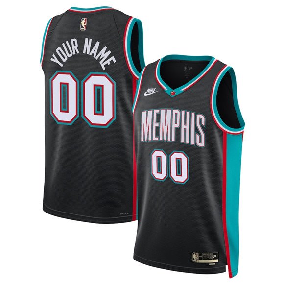 Men's Memphis Grizzlies Active Player Custom Black 2025 Classic Edition Stitched Basketball Jersey