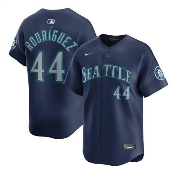 Men's Seattle Mariners #44 Julio Rodríguez Navy Limited Stitched Baseball Jersey