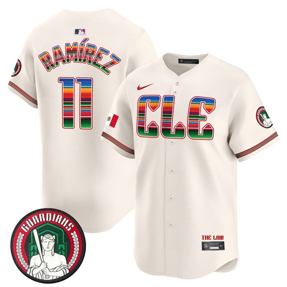 Men's Cleveland Guardians #11 José Ramírez Cream Mexico Vapor Premier Limited Stitched Baseball Jersey