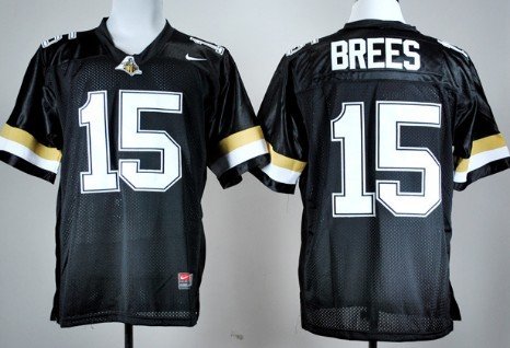 Men's Purdue Boilermakers #15 Drew Brees Black Jersey