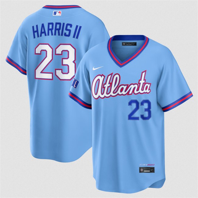 Men's Atlanta Braves #23 Michael Harris II Powder Blue 2026 City Connect Stadium Stitched Baseball Jersey
