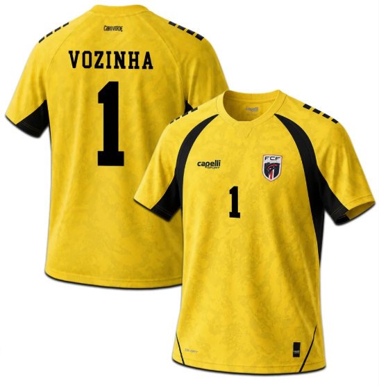 Men's Cape Verde #1 Vozinha Yellow 2026 World Cup Goalkeeper Soccer Jersey