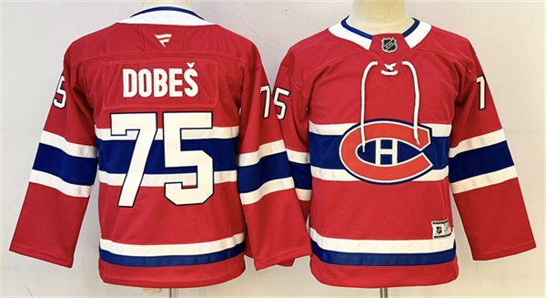 Men's Montreal Canadiens #75 Jakub Dobe? Red 2024-25 Stitched Jersey