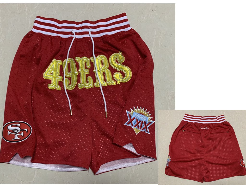 Men's San Francisco 49ers Red XXIX Super Bowl Patch Just Don Shorts
