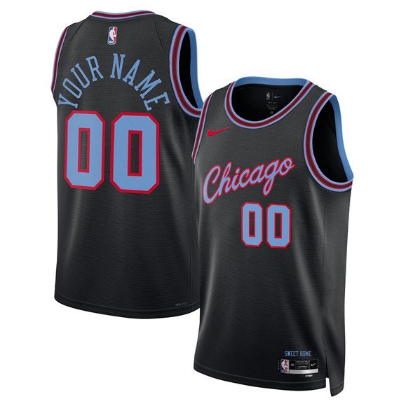 Men's Chicago Bulls Active Player Custom Black 2025-26 City Edition Swingman Stitched Basketball Jersey