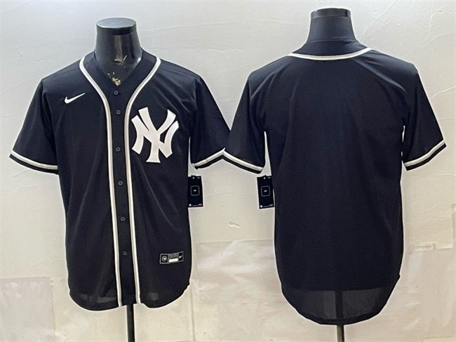 Men's New York Yankees Blank 2026 Fashion Replica Black Out Stitched Baseball Jersey
