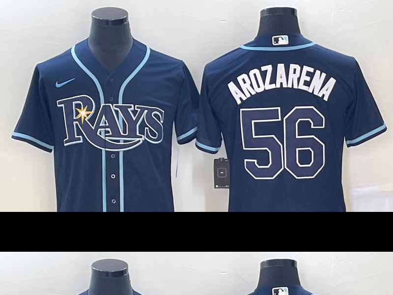 Men's Tampa Bay Rays #56 Randy Arozarena Navy Blue Stitched MLB Cool Base Nike Jersey