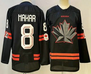 Men's Canada Hockey #8 Cale Makar Black Stitched Jersey