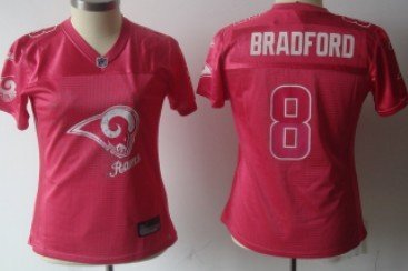 St. Louis Rams #8 Sam Bradford Pink Fem Fan Womens Jersey