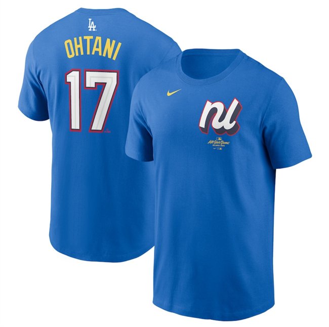 Men's National League #17 Shohei Ohtani Royal 2025 All-Star Edition Name & Number T-Shirt