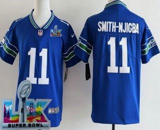 Youth Seattle Seahawks #11 Jaxon Smith Njigba Limited Blue Super Bowl LX Vapor Jersey