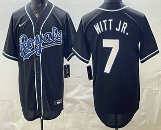 Men's Kansas City Royals #7 Bobby Witt Jr 2026 Black Fashion Cool Base Jersey
