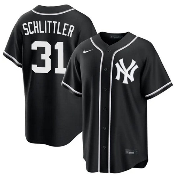 Men's New York Yankees #31 Cam Schlittler 2026 Fashion Replica Black Out Stitched Baseball Jersey