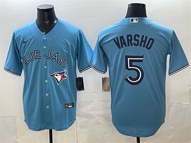 Men's Toronto Blue Jays #5 Daulton Varsho Light Blue 2025 Cool Base Stitched Baseball Jersey