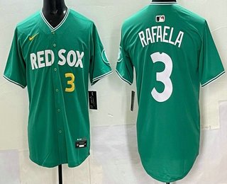 Men's Boston Red Sox #3 Ceddanne Rafaela Name Green 2025 City Connect Limited Jersey