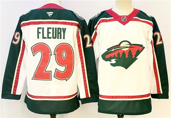 Men's Minnesota Wild #29 Marc-Andre Fleury White 2025 25th Anniversary Stitched Hockey Jersey