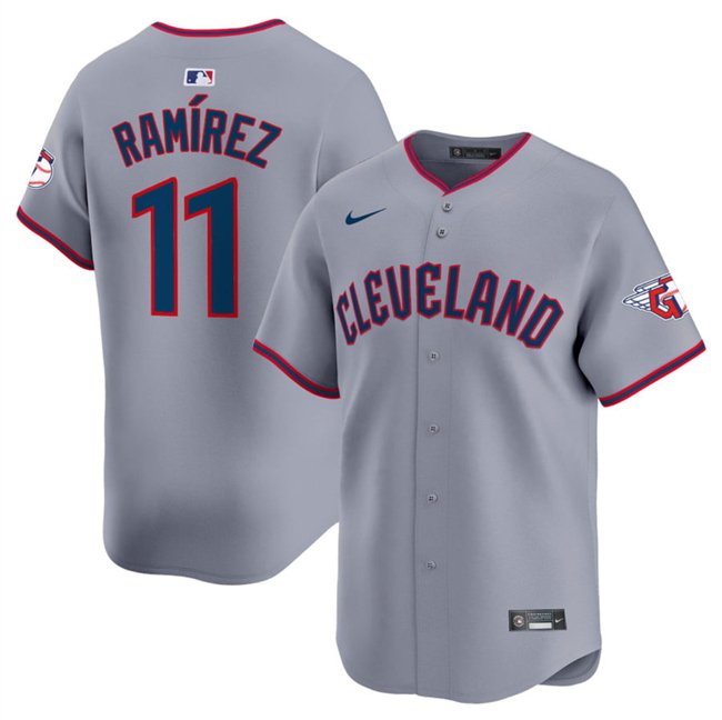 Men's Cleveland Guardians #11 Jose Ramirez Gray 2025 Alternate Limited Stitched Baseball Jersey