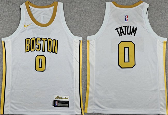 Youth Boston Celtics #0 Jayson Tatum White 2025 City Edition Stitched Jersey
