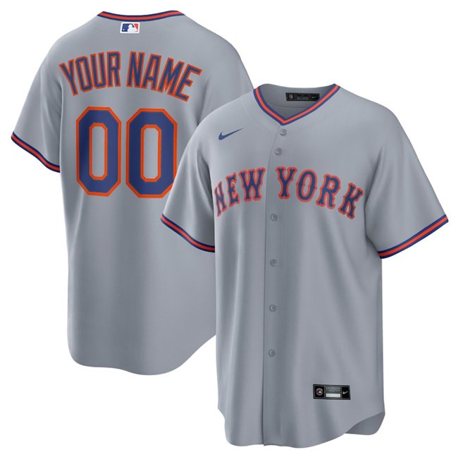 Men's New York Mets Active Player Custom Gray 2025 Limited Stitched Baseball Jersey