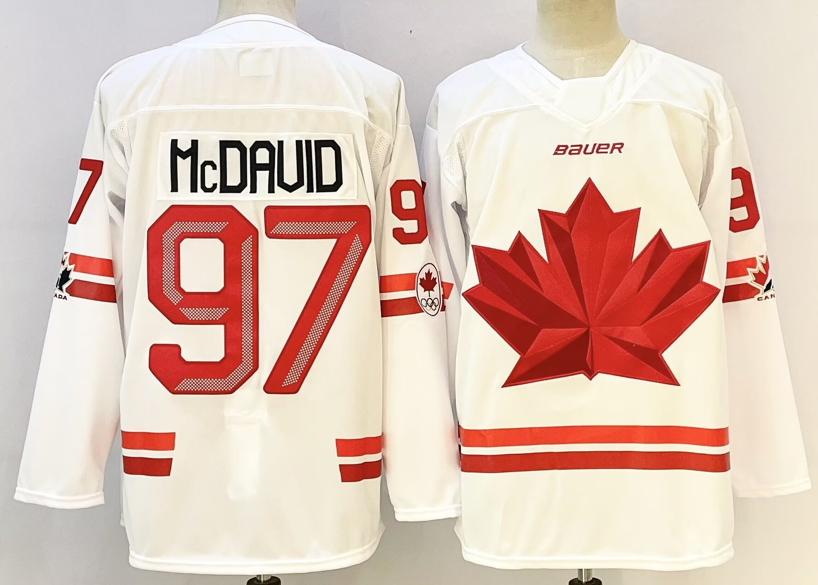 Men's Canada Hockey #97 Connor McDavid White Stitched Jersey