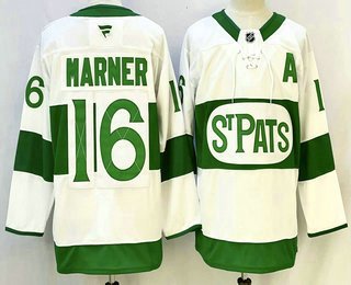 Men's Toronto Maple Leafs #16 Mitch Marner White St Pats Authentic Jersey