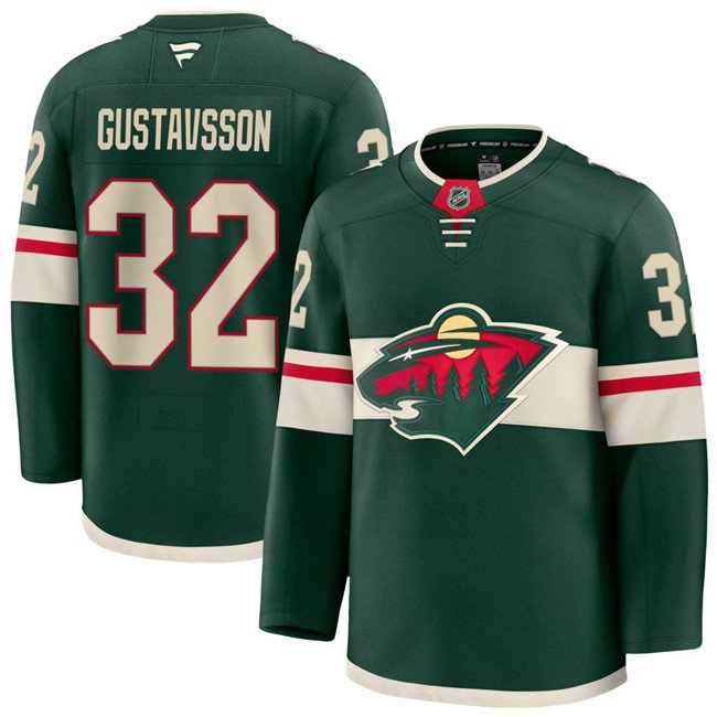 Men's Minnesota Wild #32 Filip Gustavsson Green Home Stitched Hockey Jersey