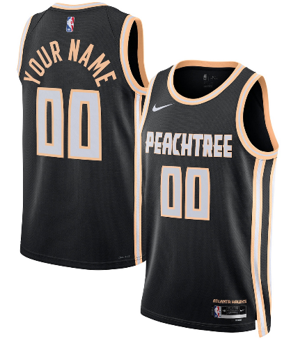 Men's Atlanta Hawks Active Player Custom Black 2025-26 City Edition Swingman Stitched Jersey