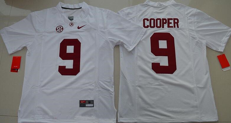 Men's Alabama Crimson Tide #9 Amari Cooper White Limited Stitched College Football Nike NCAA Jersey