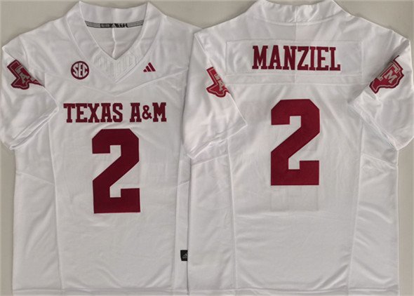Men's Texas A&M Aggies Lions #2 Johnny Manziel White 2025 F.U.S.E. Stitched Jersey