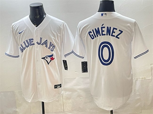 Men's Toronto Blue Jays #0 Andrés Giménez White 2025 Cool Base Stitched Baseball Jersey