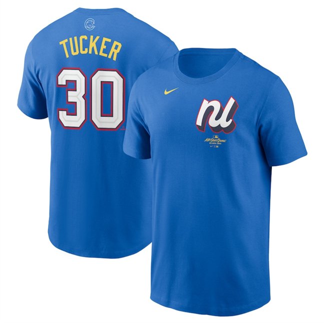 Men's National League #30 Kyle Tucker Royal 2025 All-Star Edition Name & Number T-Shirt