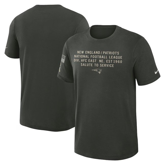 Men's New England Patriots Dark Green 2025 Salute to Service Sideline Slub Dri-FIT T-Shirt