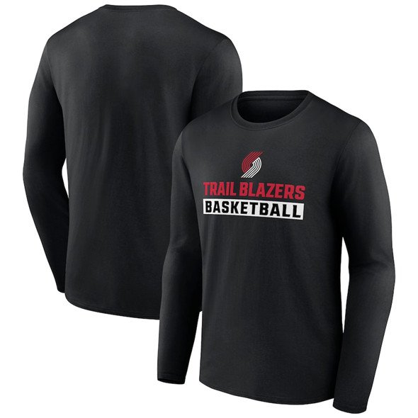 Men's Portland Trail Blazers Black Let's Go Long Sleeve T-Shirt