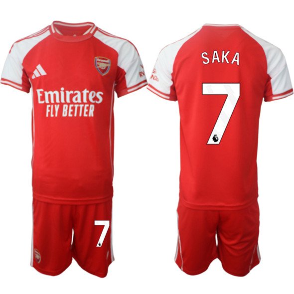 Men's Arsenal F.C #7 Bukayo Saka Red 2025 Home Soccer Jersey Suit