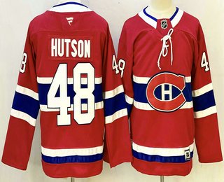 Youth Montreal Canadiens #48 Lane Hutson Red Authentic Jersey