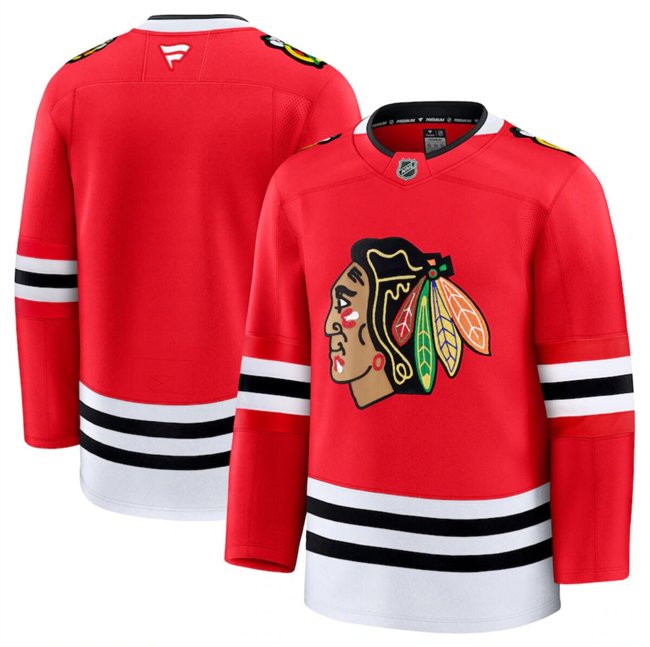 Men's Chicago Blackhawks Custom Red 2024-25 Home Stitched Hockey Jersey