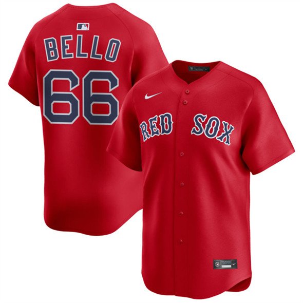 Men's Boston Red Sox #66 Brayan Bello Red 2024 Alternate Limited Stitched Baseball Jersey