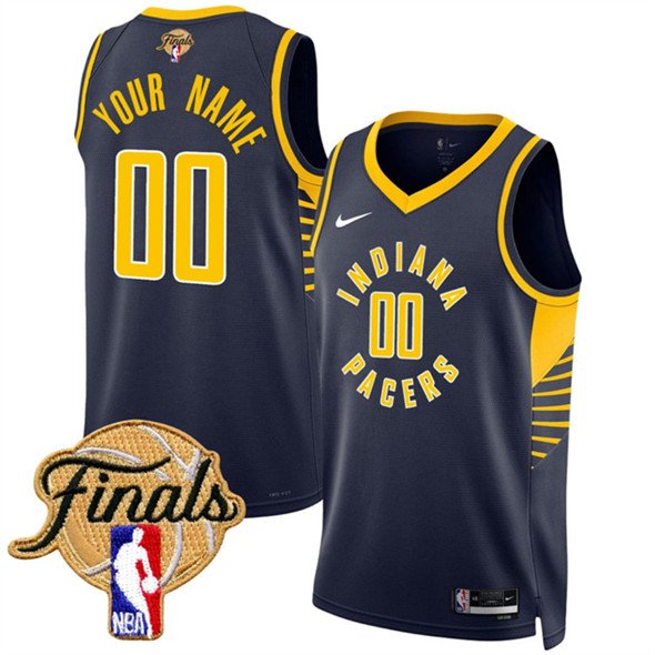 Men's Indiana Pacers Active Player Custom Navy 2025 Finals Icon Edition Stitched Basketball Jersey